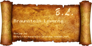 Braunstein Levente névjegykártya
